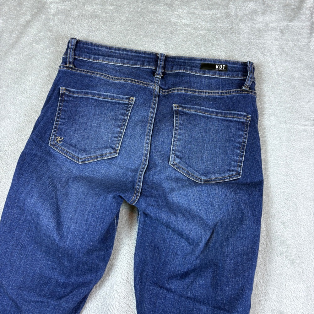 Kut from the Kloth Jeans Women 6 (Fits 30x30) Mia Toothpick Skinny Faded Whisker - Picture 5 of 11